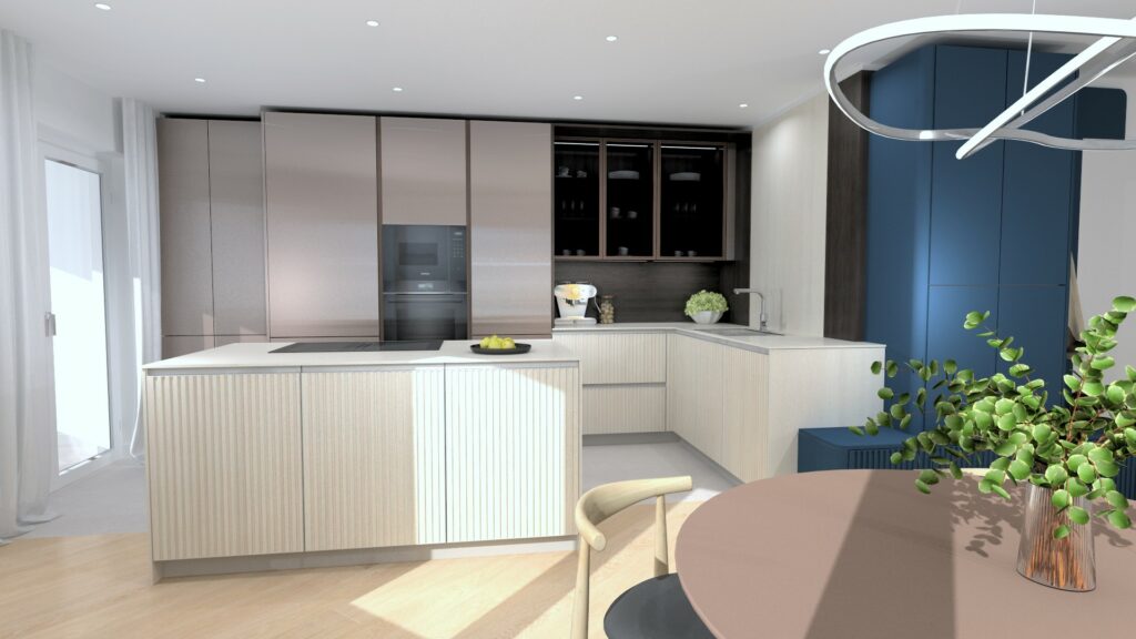 rendu photo réaliste d'un projet d'agencement de cuisine - concept art cuisine