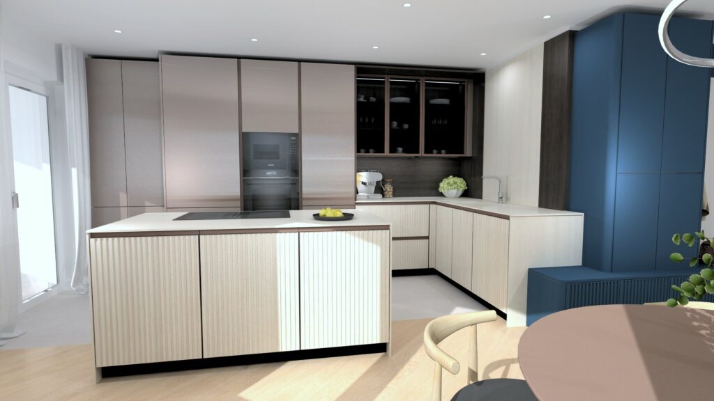 rendu photo réaliste d'un projet d'agencement de cuisine - concept art cuisine